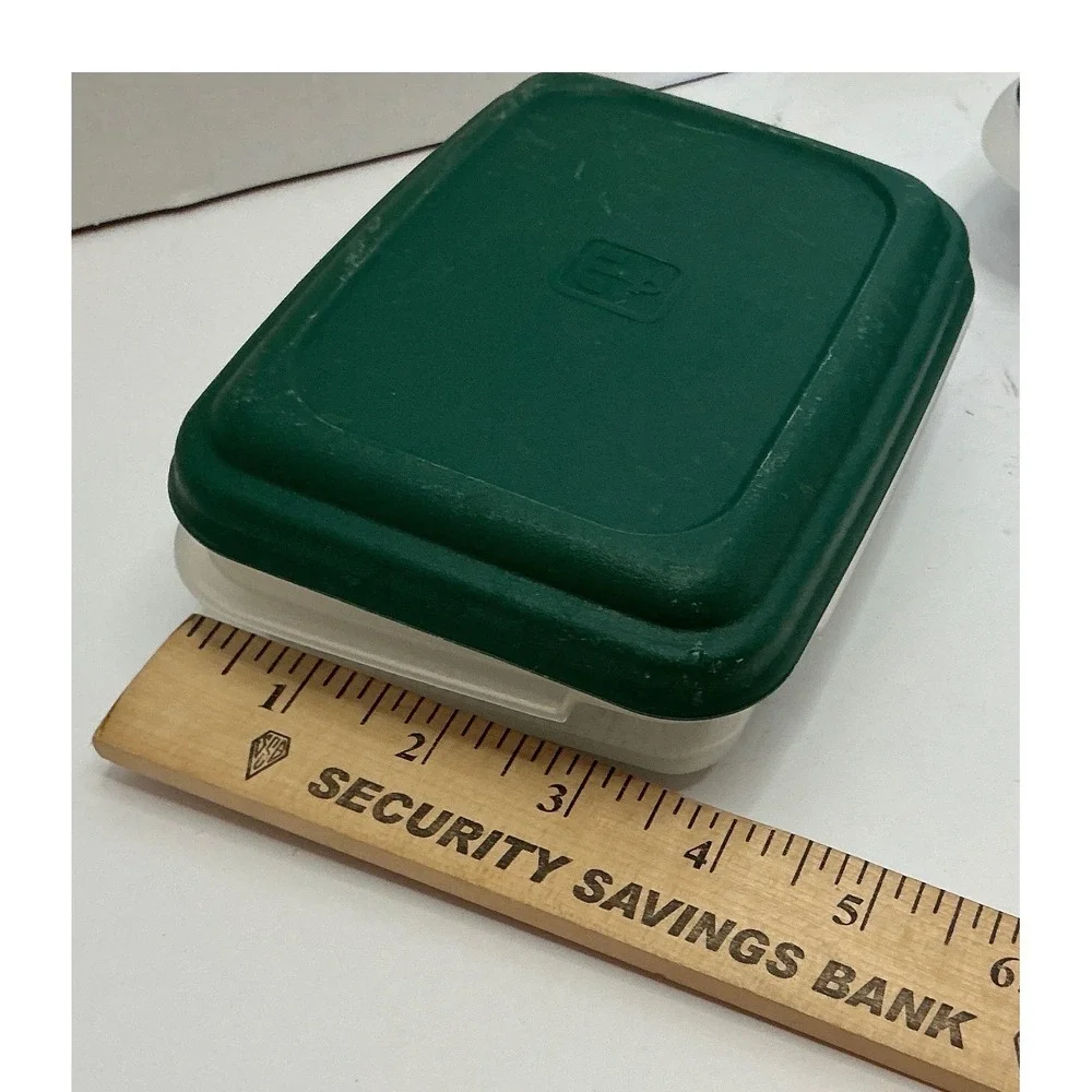 Anchor Hocking Vintage Food Storage Containers Green Lids Set of 2 Kitchenware